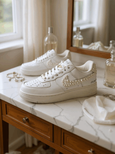 Νυφικά Sneakers με Πέρλες